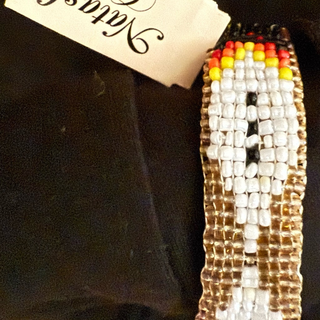 Natasha Couture Cuff Beaded Bracelet With Multicolor Design